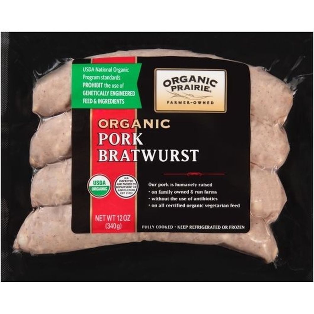 Organic Prairie Organic Pork Bratwurst Link, 12 Ounce -- 8 per case