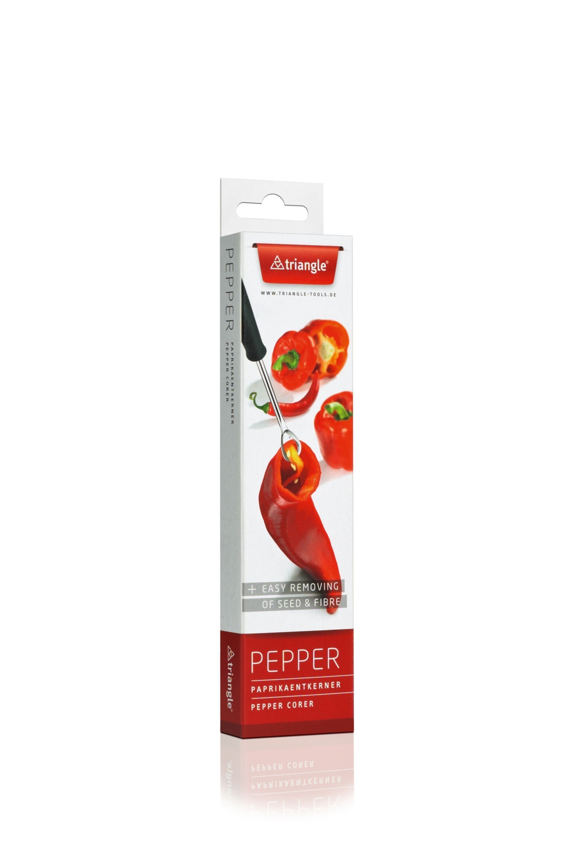 Triangle Stainless Steel Professional Pepper Corer, 8.5 x 2 x 0.8 inch