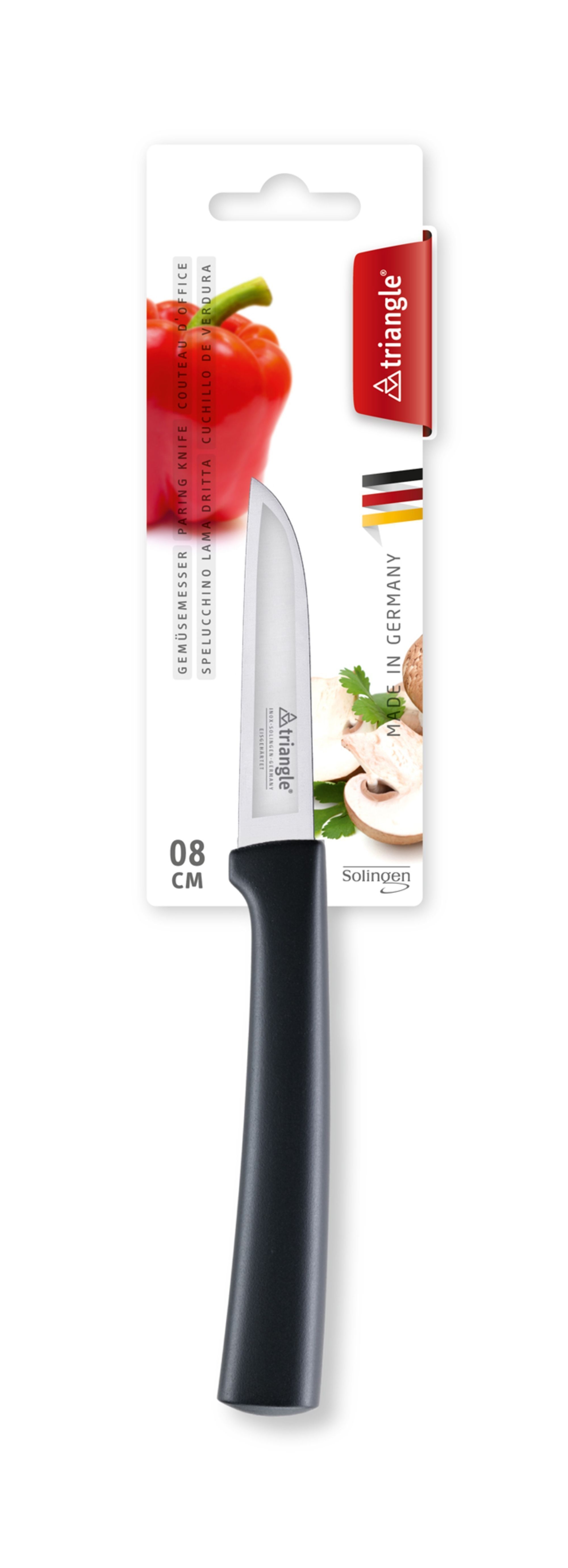 Triangle Stainless Steel Professional Paring Knife with Straight Blade, 7.48 x 0.78 x 0.47 inch