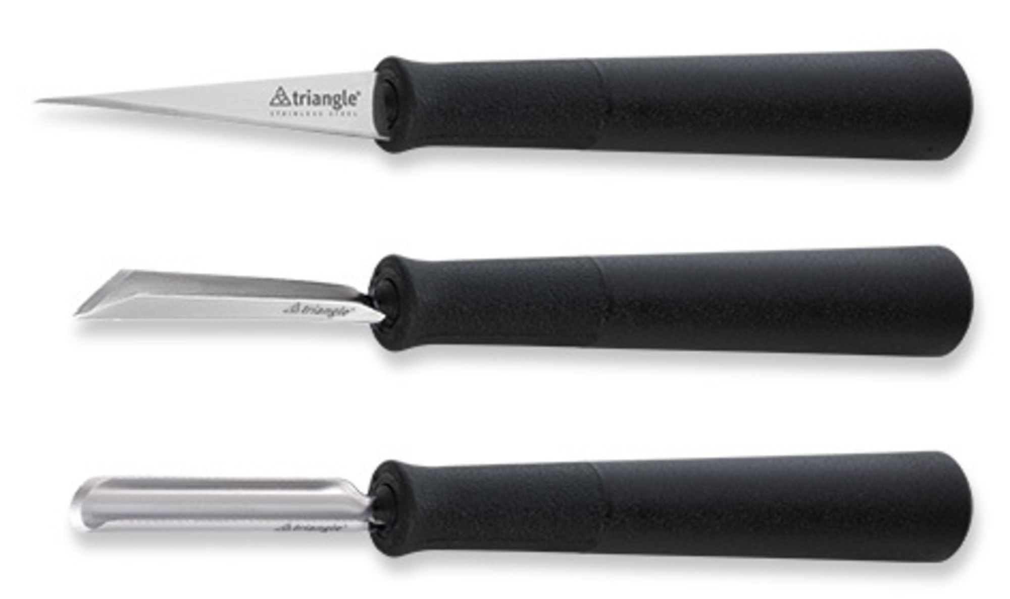 Triangle Stainless Steel Basic 3 Pieces Carving Tool Set, set of 3