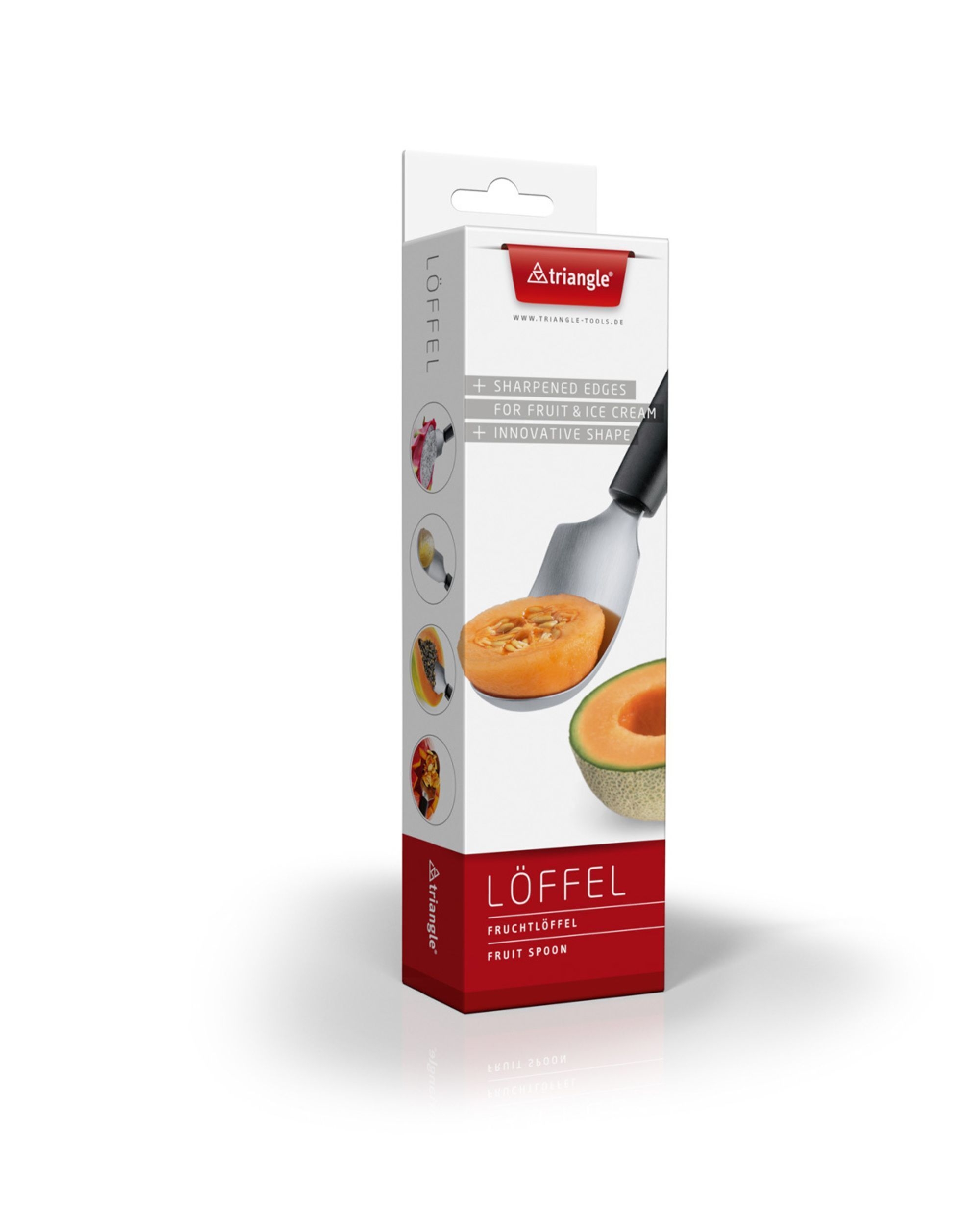 Triangle Stainless Steel Fruit Spoon, 2.75 x 1.65 inch
