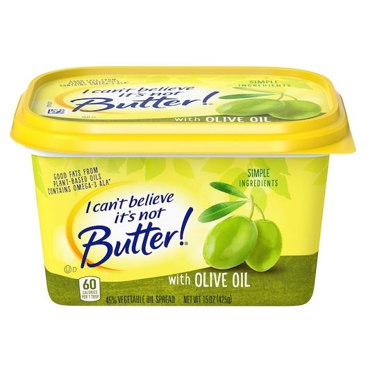 I Cant Believe Its Not Butter Regular Butter Spread with Olive Oil, 15 Ounce -- 8 per case.