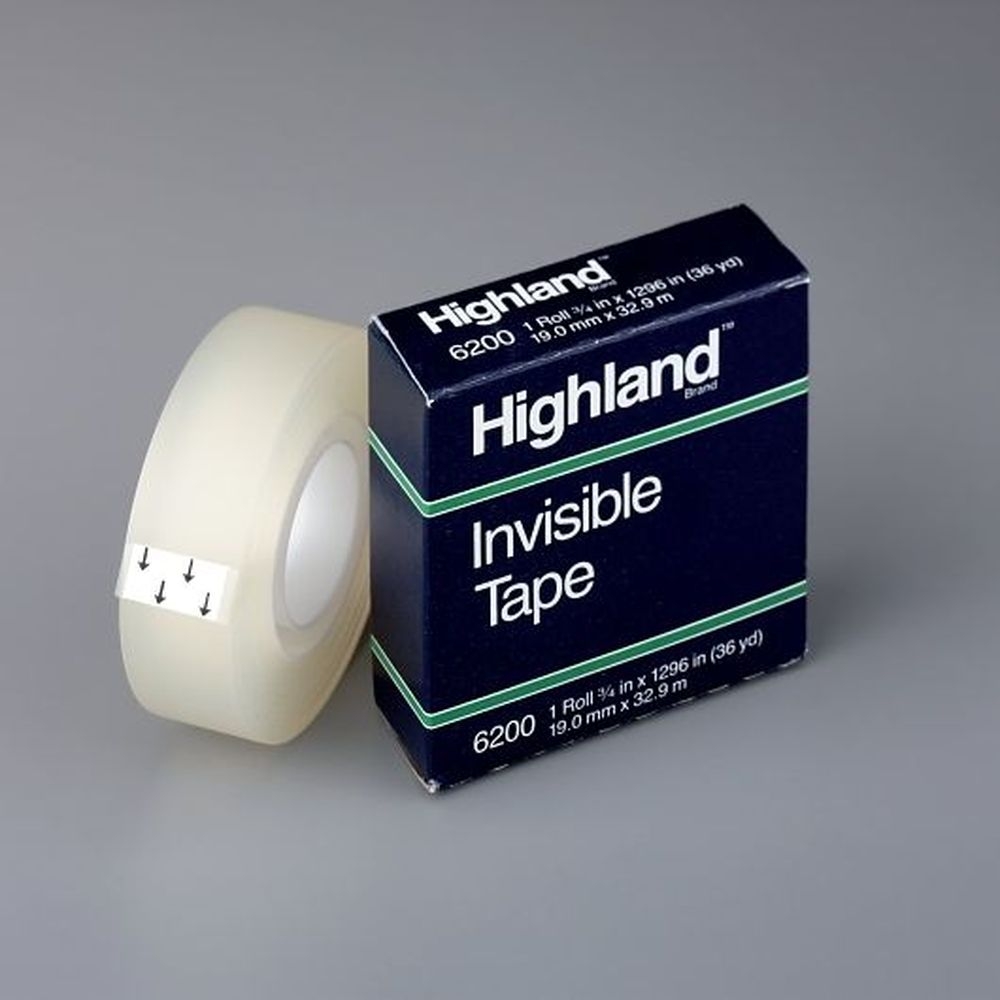 Highland 6200 Invisible Tape, 0.75 x 1296 inch - 144 per case