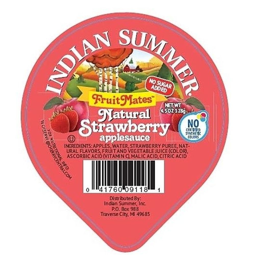 Indian Summer Strawberry Applesauce, 4.5 Ounce -- 96 per case