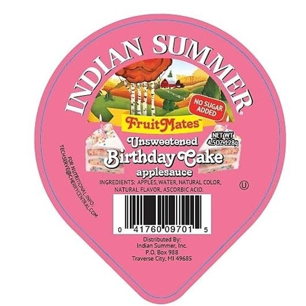 Indian Summer Birthday Cake Flavored Applesauce, 4.5 Ounce -- 96 per case