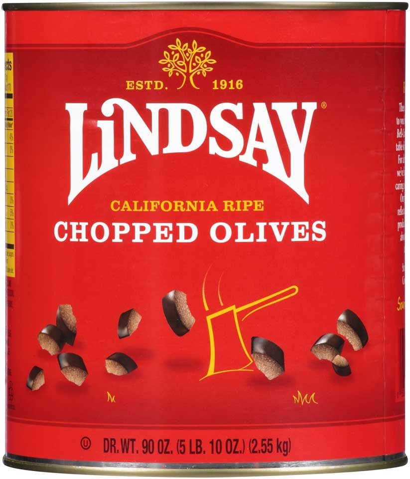 Lindsay Chopped Ripe Olives, 90 Ounce -- 6 per case