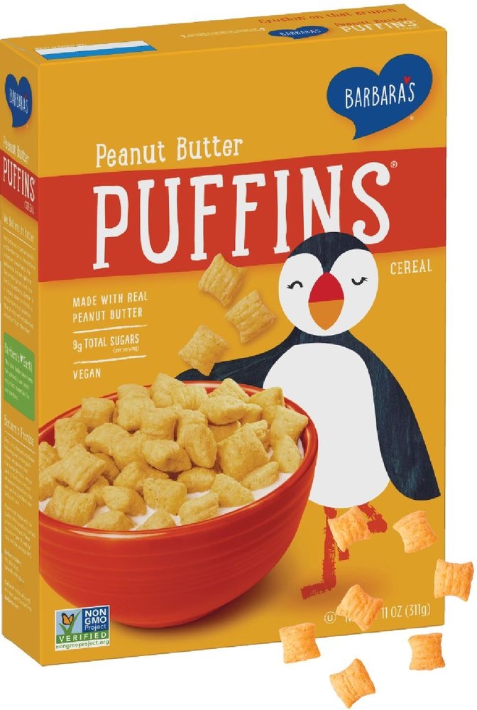 Barbaras Peanut Butter Puffins Cereal, 11 Ounce -- 12 per case