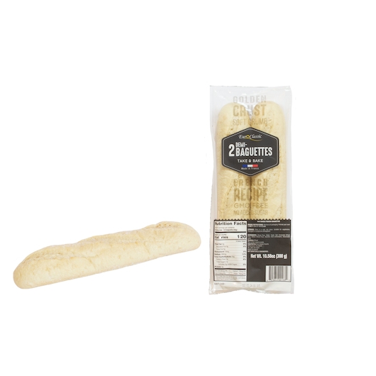 Euroclassic Authentic French Half Baguette, 5.29 Ounce -- 30 per case