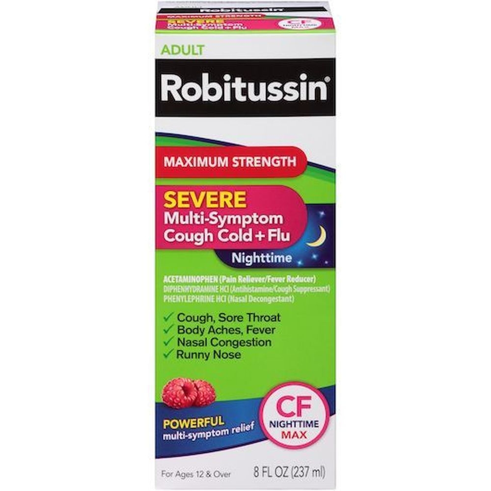 Robitussin Maximum Strength Nighttime Cough Relief, 8 Ounce -- 12 per case