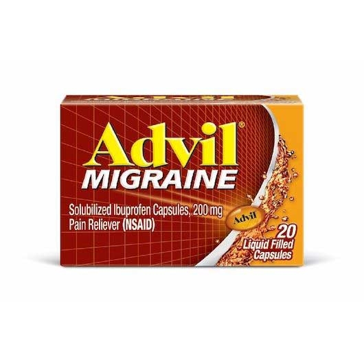 Advil Migraine Liquid Filled Capsules - 20 count per pack -- 72 packs per case