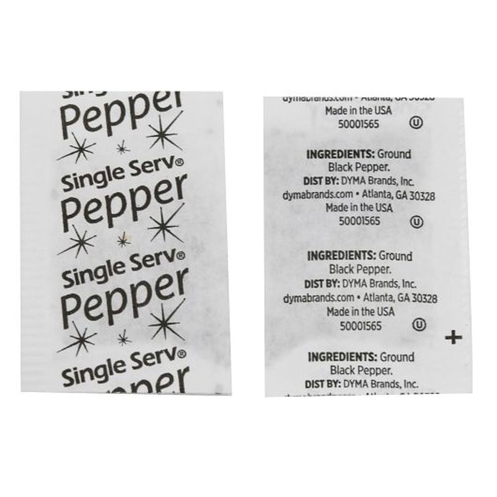 Single Serv Flat Pepper Packet, 0.1 Gram -- 3000 per case.