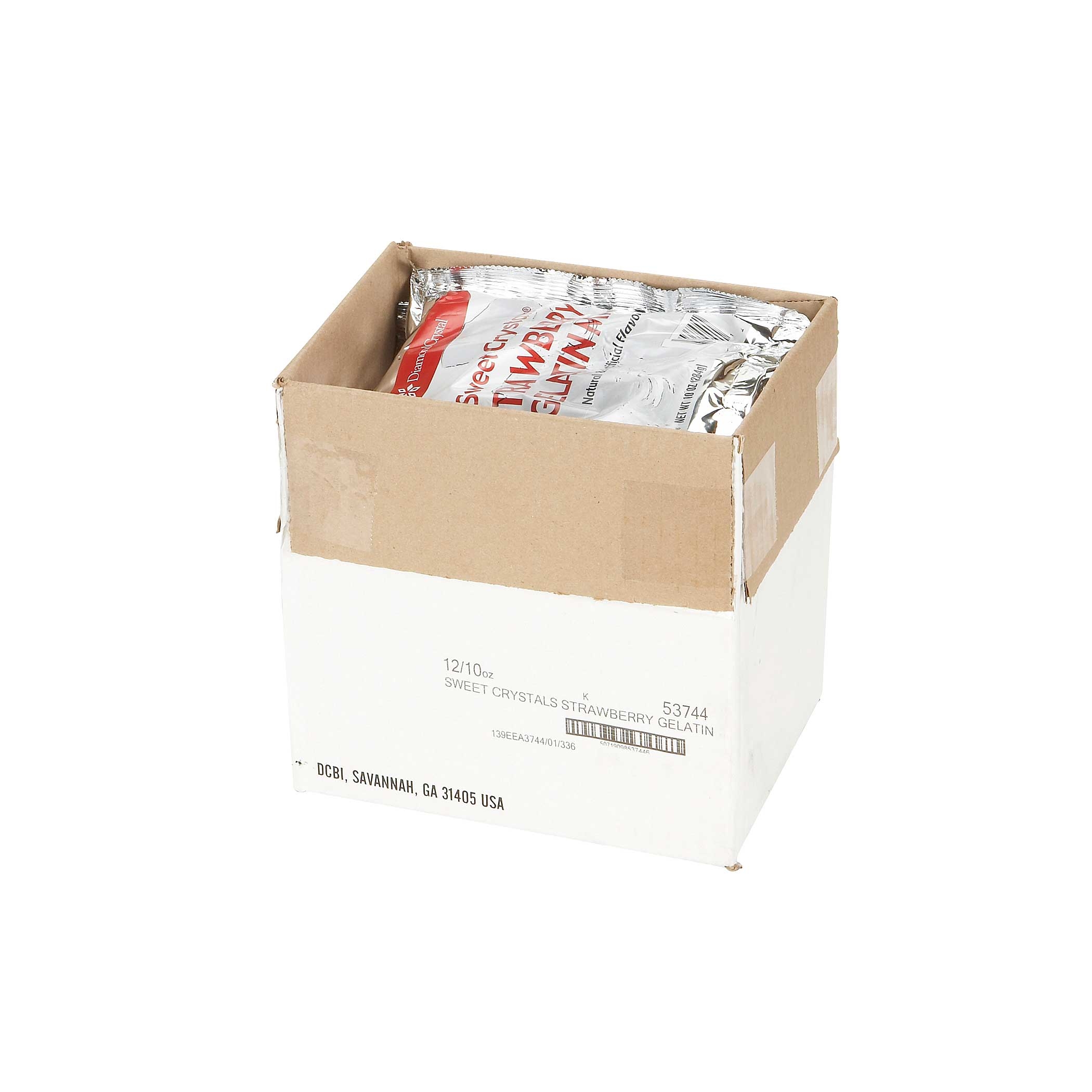 Sweet Crystals Strawberry Gelatin Mix, 10 Ounce -- 12 per case.
