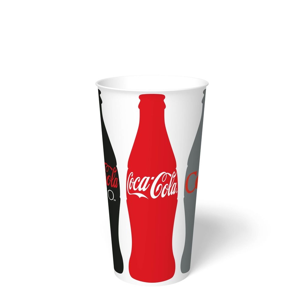 Graphic Packaging Coke Diet Coke PE Coated Paper Cold Cup, 22 Ounce Capacity -- 1000 per case
