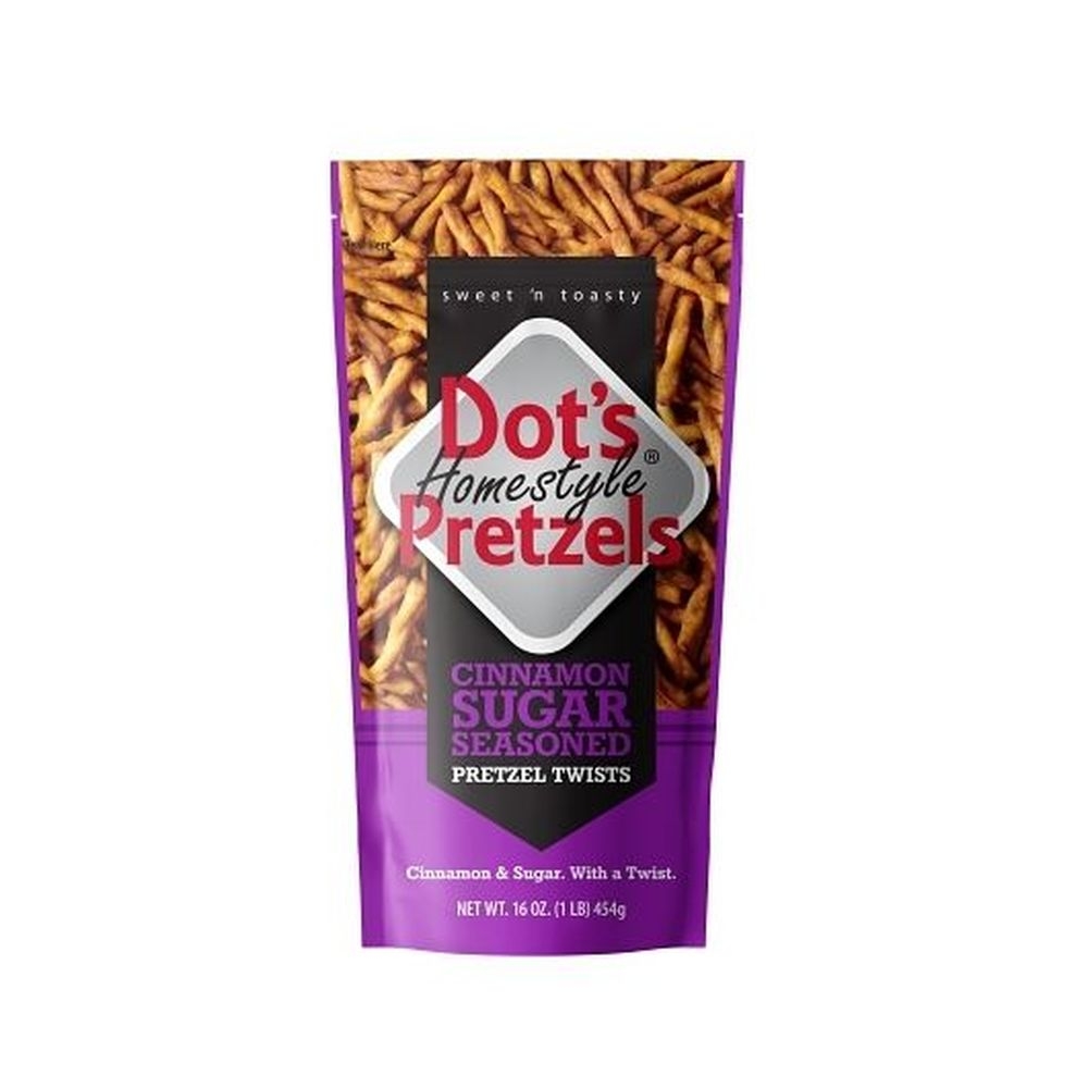 Dots Homestyle Cinnamon Sugar Seasoned Pretzel Twists, 16 Ounce -- 10 per case
