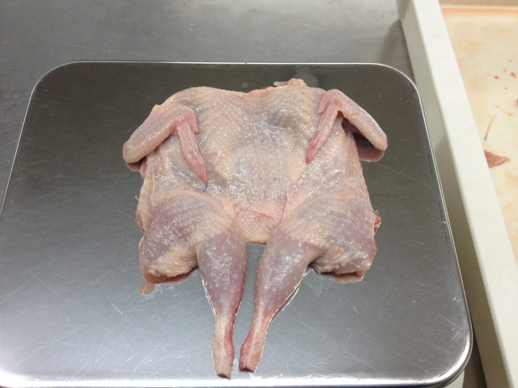 Foster Farms Cut Down Back Semi Boneless Quail, 3.8 Ounce -- 6 per case.