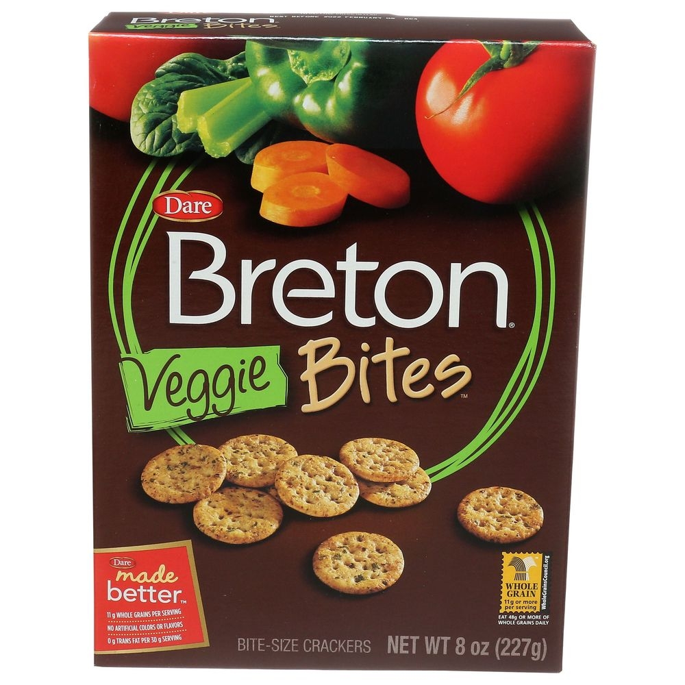 Dare Veggie Breton Bites Crackers, 8 Ounce -- 12 per case