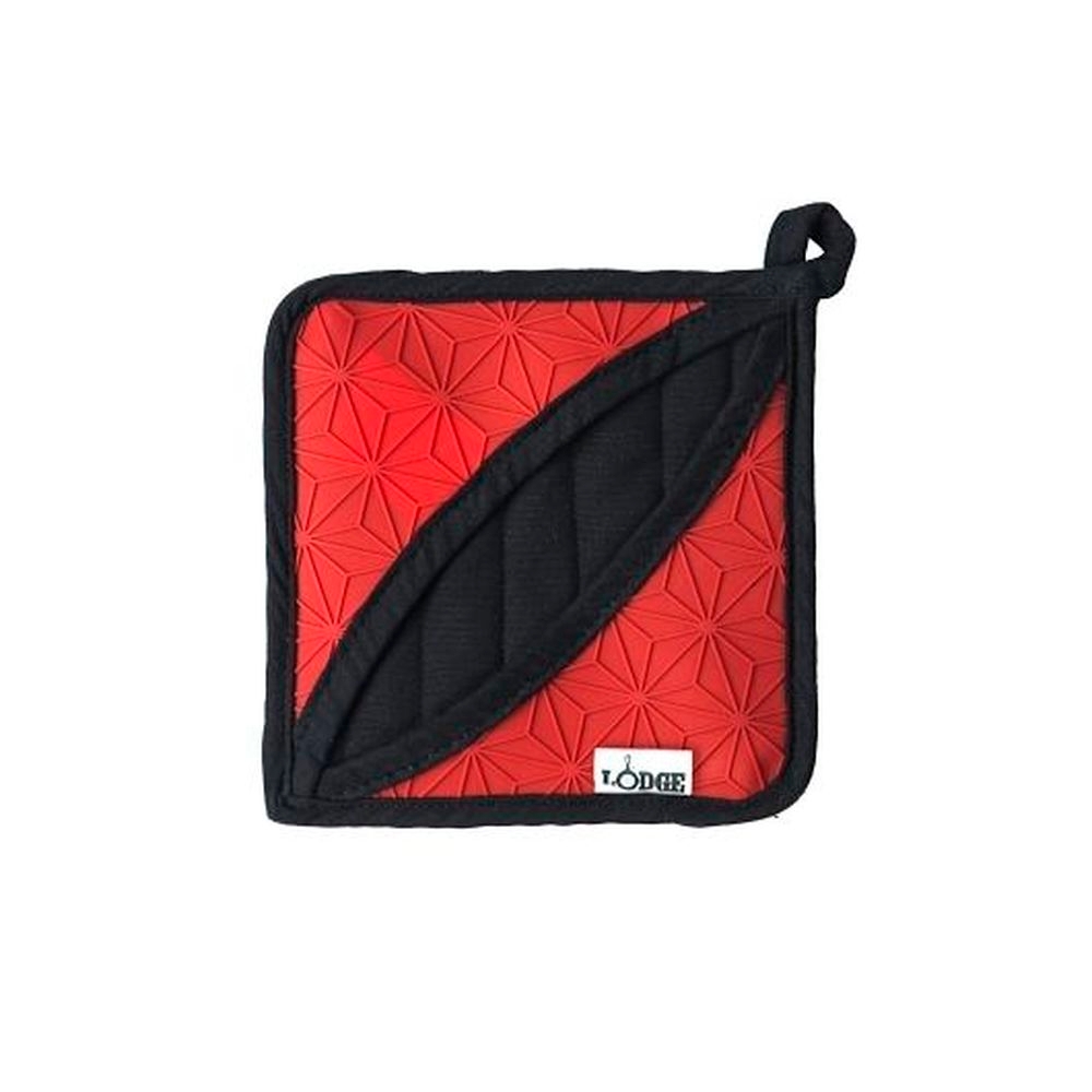 Lodge Red Silicone and Fabric Trivet/Potholder, 6 count