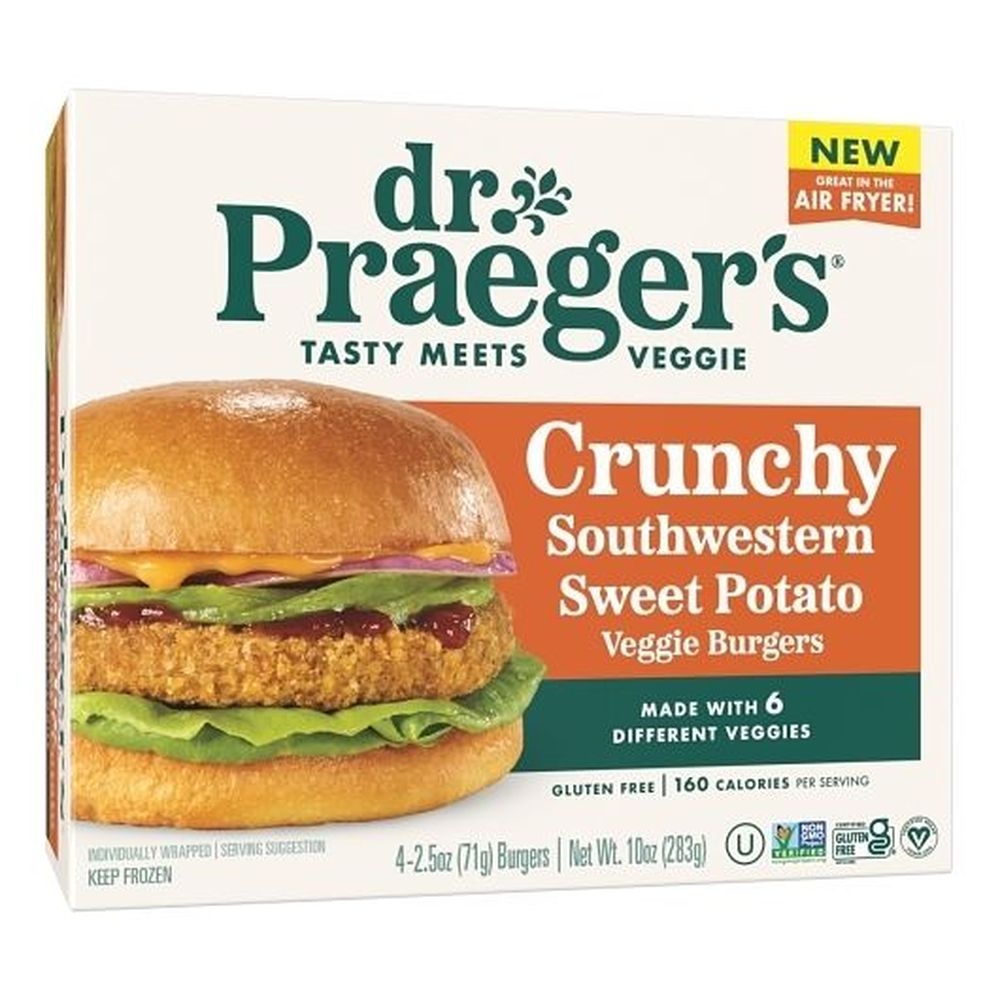 Dr Praegers Crunchy Southwestern Sweet Potato Veggie Burgers, 10 Ounce -- 6 per case