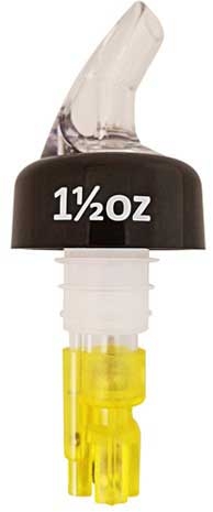 Winco BenchmarkUSA Exact Measured Pourer with Yellow Tail, 1 1/2 Ounce -- 12 per case