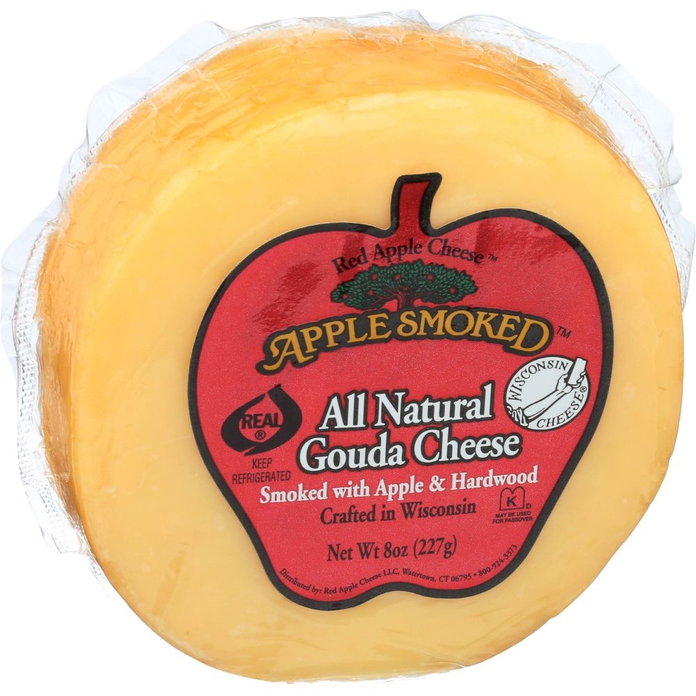 Apple Smoked All Natural Round Gouda Cheese, 8 Ounce -- 14 per case
