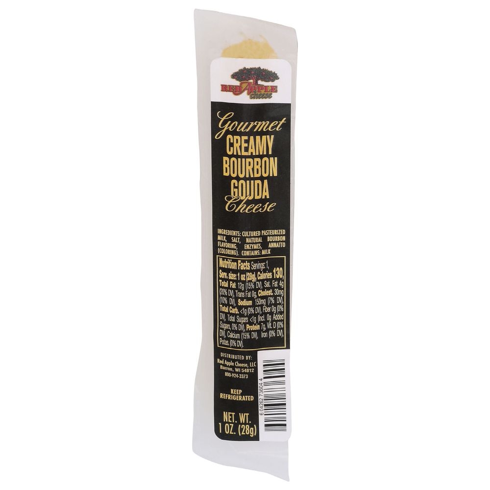 Red Apple Cheese Creamy Bourbon Gouda Cheese Stick, 1 Ounce -- 48 per case