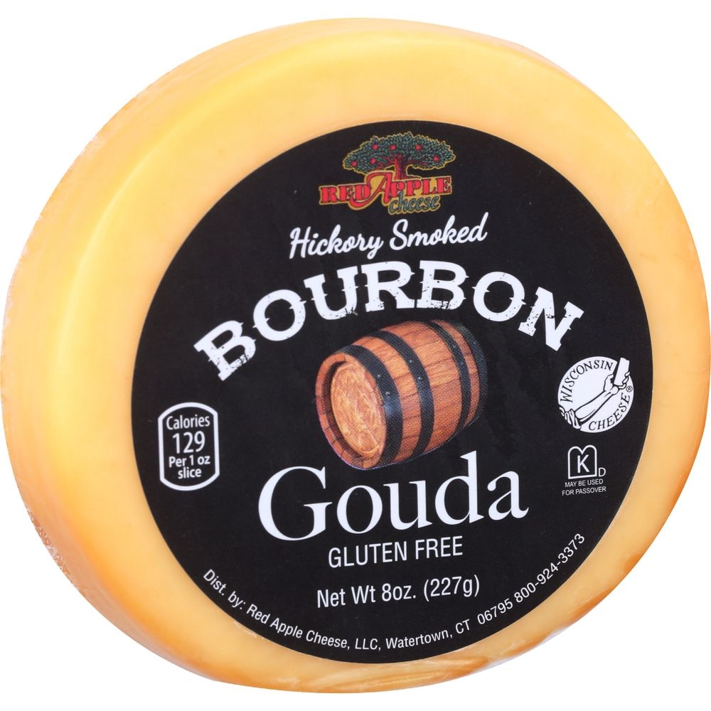 Red Apple Cheese Hickory Smoked Bourbon Gouda Cheese, 8 Ounce -- 12 per case