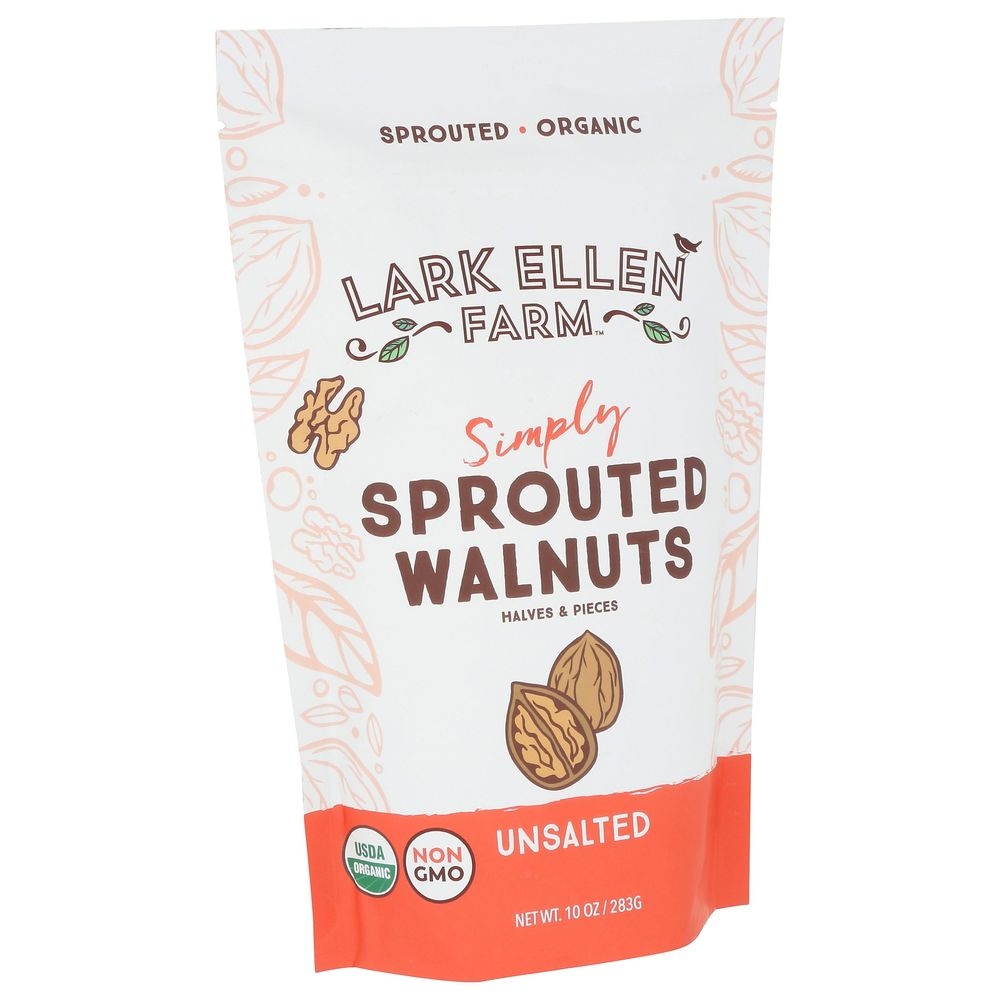 Lark Ellen Farm Unsalted Organic Simply Sprouted Walnuts, 10 Ounce -- 6 per case