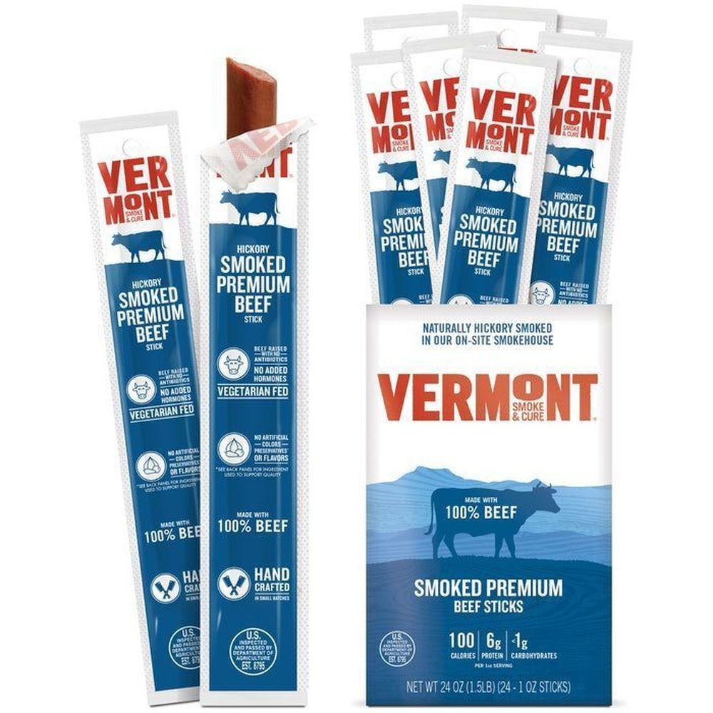 Vermont Smoke and Cure Hickory Smoked Premium Beef Sticks, 1 Ounce -- 24 per case