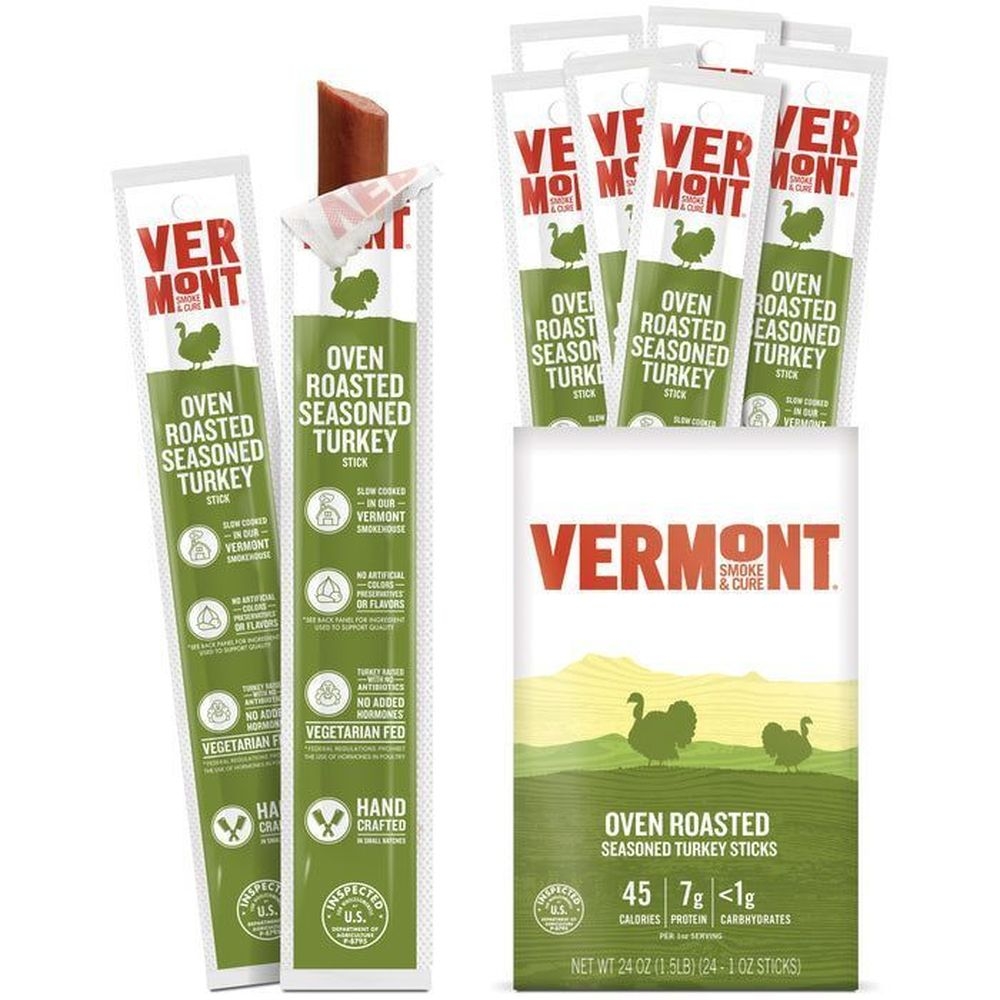 Vermont Smoke and Cure Oven Roasted Seasoned Turkey Sticks, 1 Ounce -- 24 per case