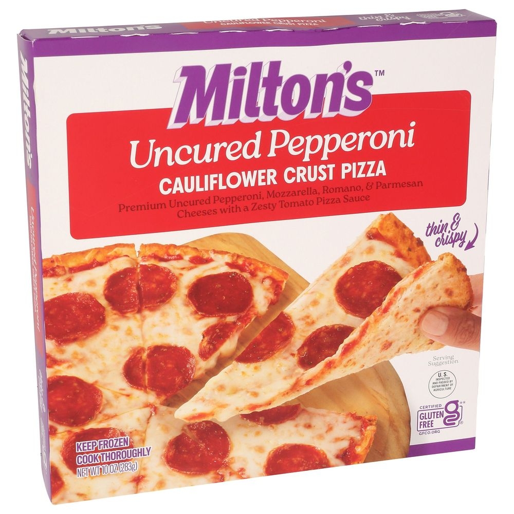 Miltons Uncured Pepperoni Cauliflower Crust Pizza, 10 Ounce -- 8 per case