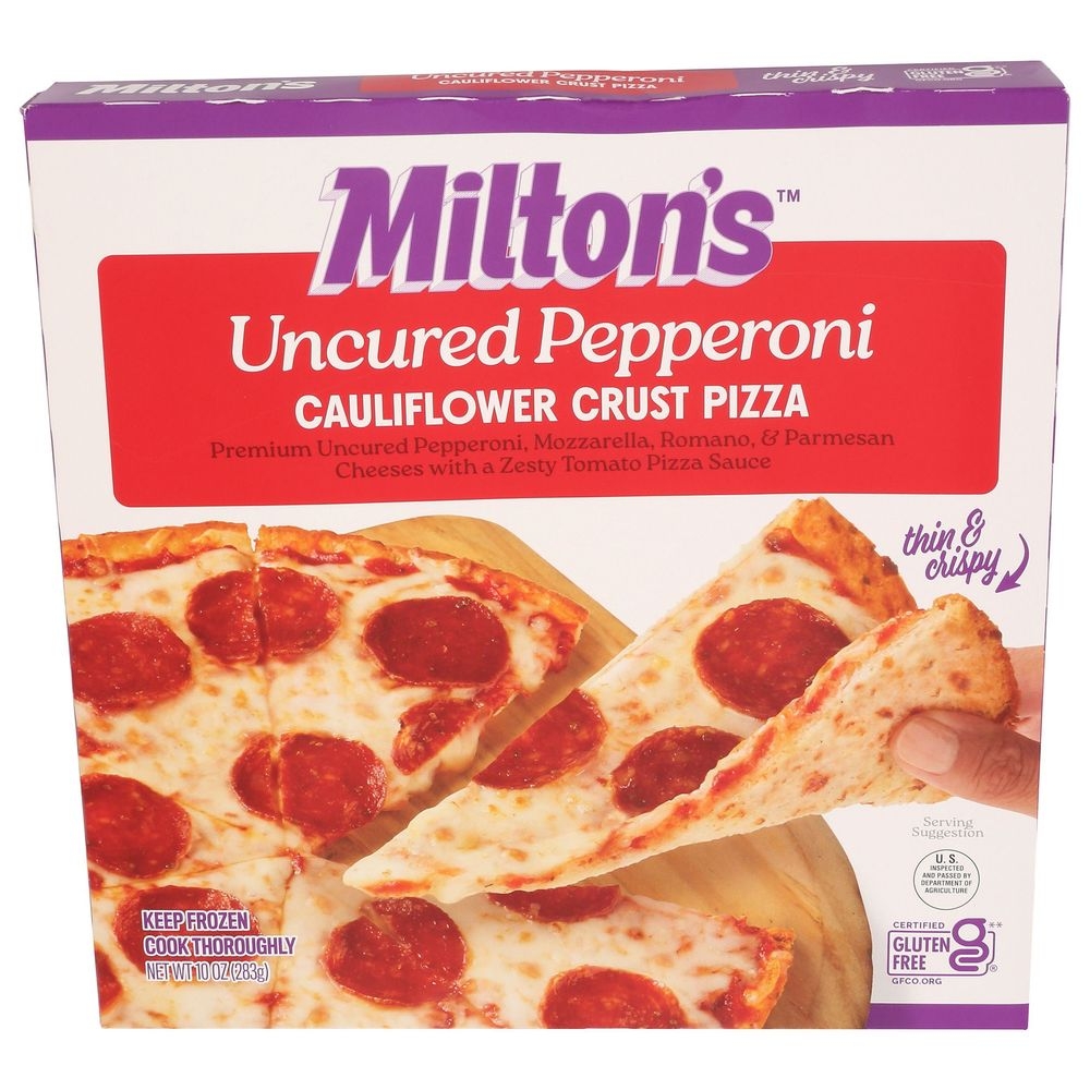 Miltons Uncured Pepperoni Cauliflower Crust Pizza, 10 Ounce -- 8 per case