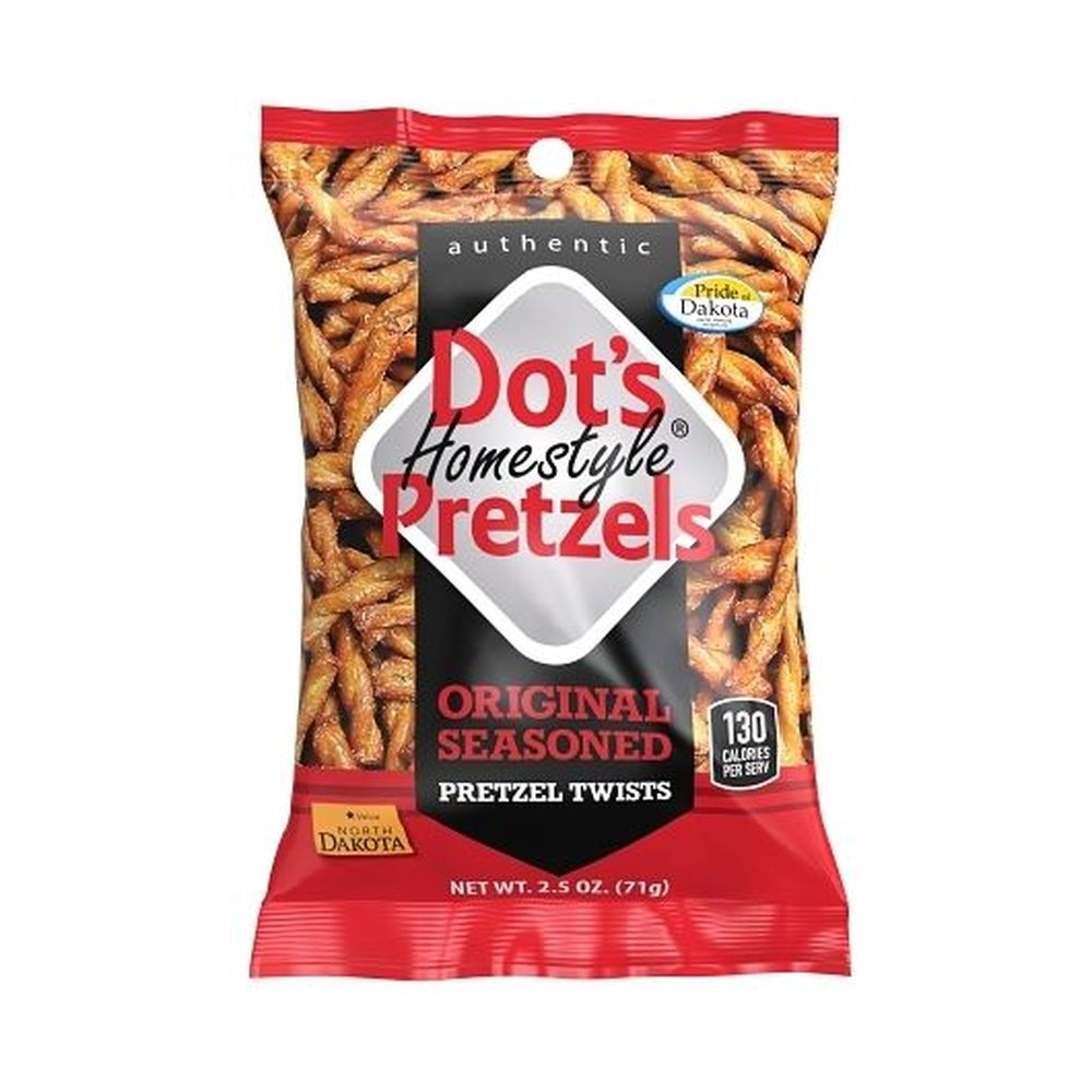 Dots Homestyle Original Seasoned Pretzel Twists, 2.5 Ounce Bag -- 36 per case