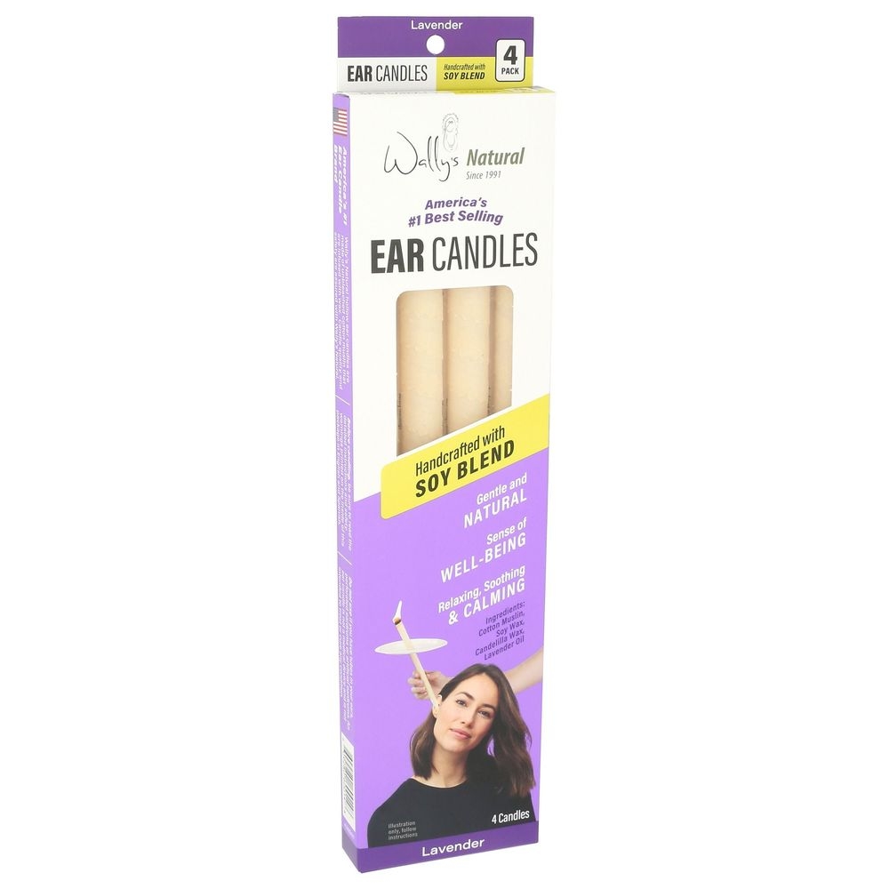 Wallys Natural Lavender Soy Ear Candles, 4 count