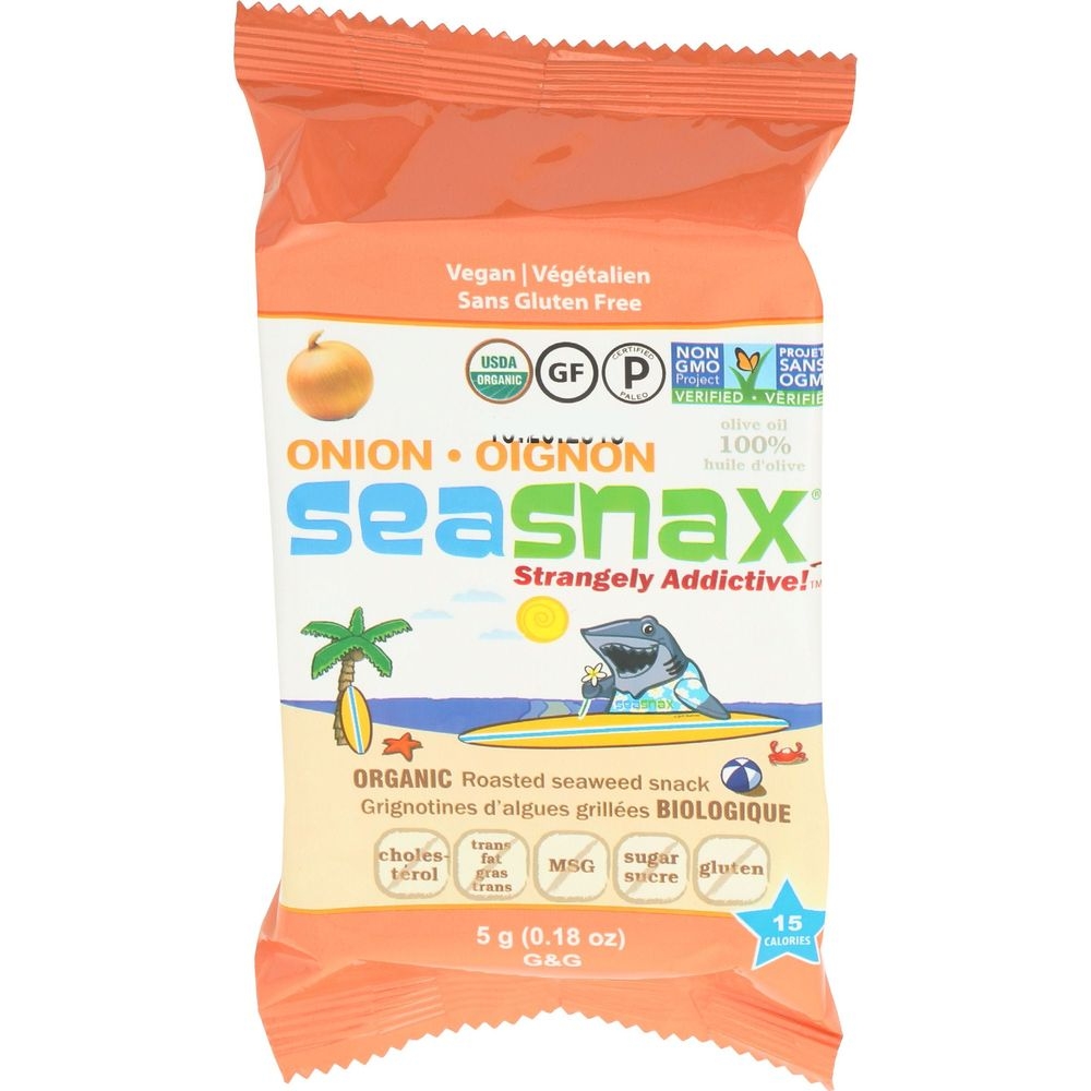Seasnax Toasty Onion Seaweed Snack - Grab and Go Pack, 0.21 Ounce -- 24 per case