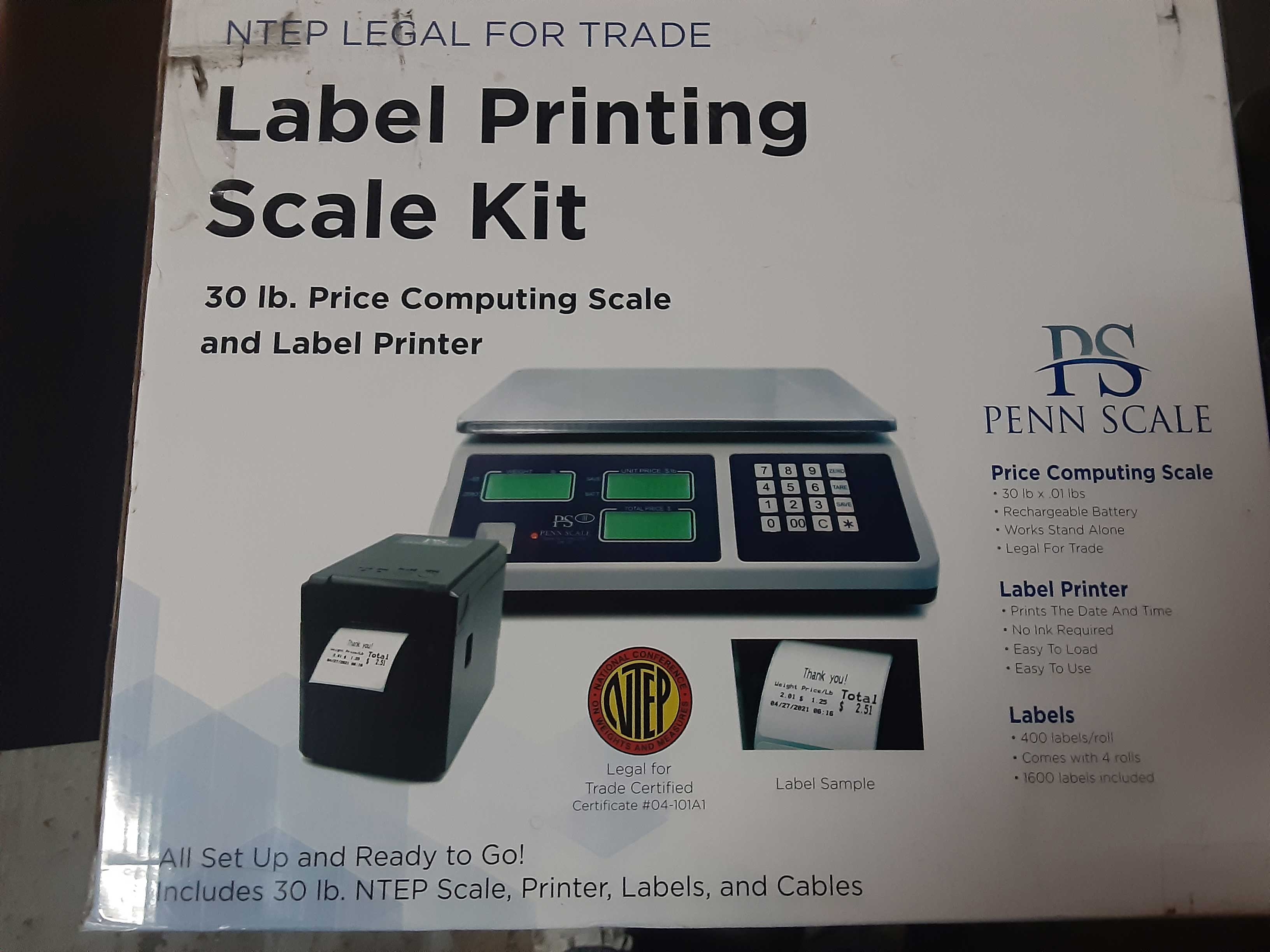 Penn Scale Price Computing Scale With Printer, 30 lb