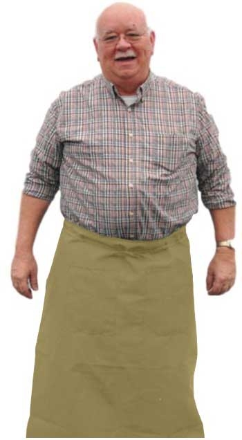 Intedge Gold Poly/Cotton Bistro Apron with 2 Pockets, 38 inch Long x 34 inch Wide 