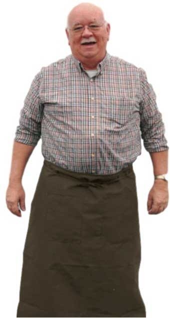 Intedge Brown Poly/Cotton Bistro Apron with 2 Pockets, 38 inch Long x 34 inch Wide 