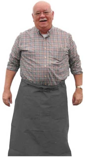 Intedge Grey Poly/Cotton Bistro Apron with 2 Pockets, 38 inch Long x 34 inch Wide 