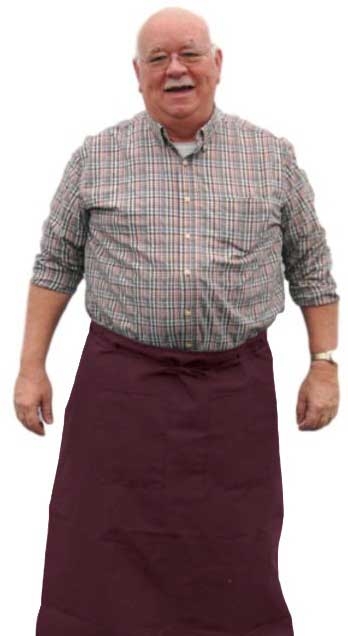 Intedge Burgundy Poly/Cotton Bistro Apron with 2 Pockets, 38 inch Long x 34 inch Wide 