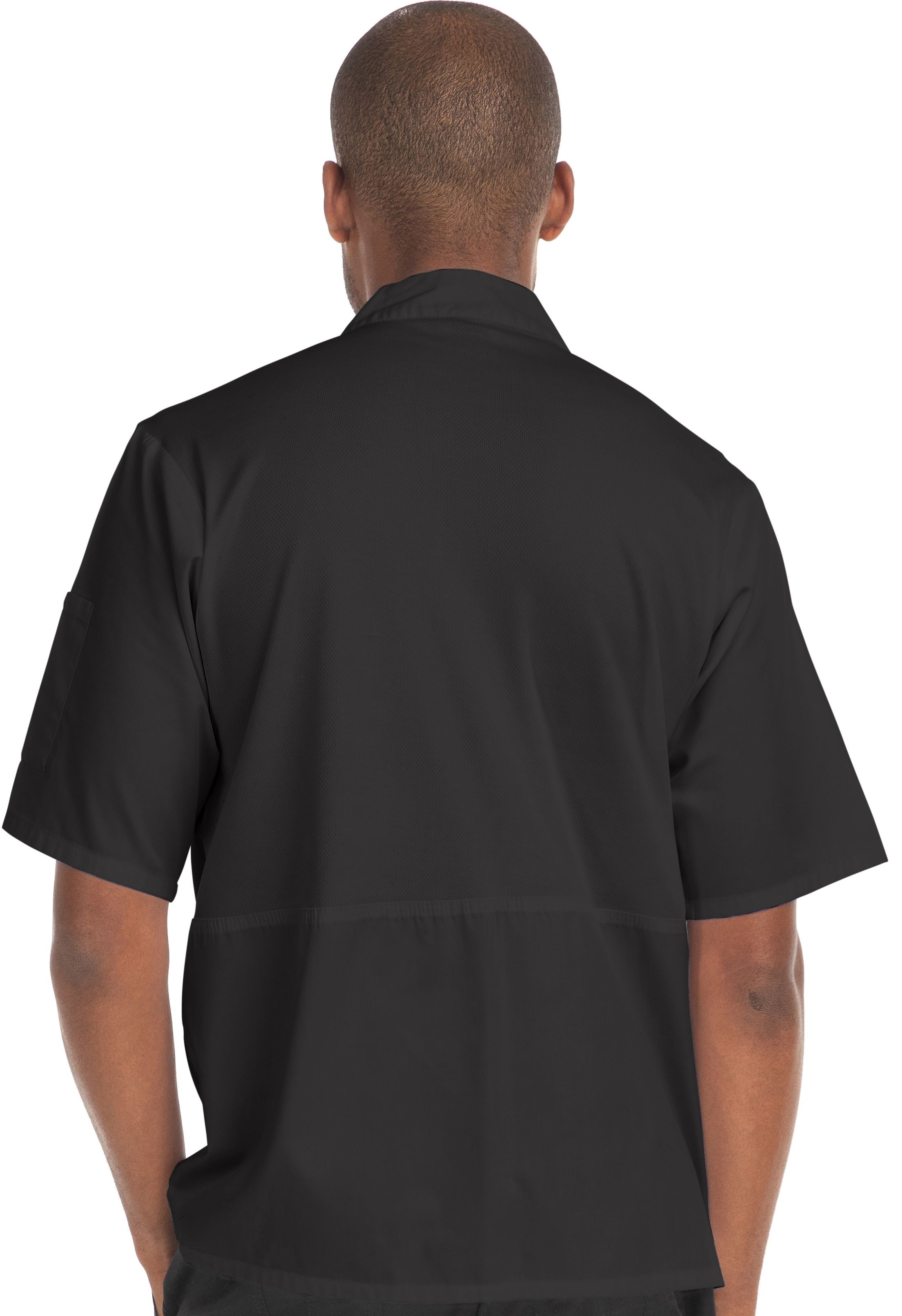 Hey Chef Black Large 10 Button Short Sleeve Mesh Coat