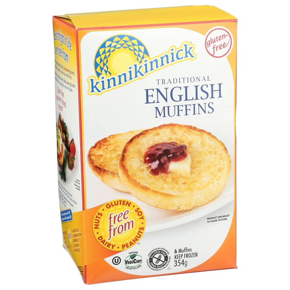 Kinnikinnick Traditional English Muffins, 12.5 Ounce -- 6 per case