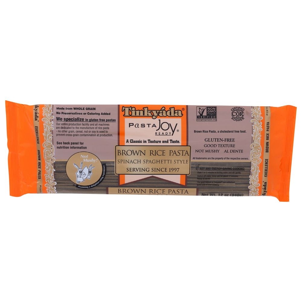Tinkyada Brown Rice Spinach Spaghetti Pasta, 12 Ounce -- 12 per case