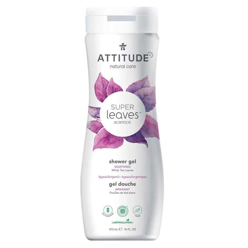 Attitude Super Leaves White Tea Leaves Soothing Shower Gel, 16 Ounce