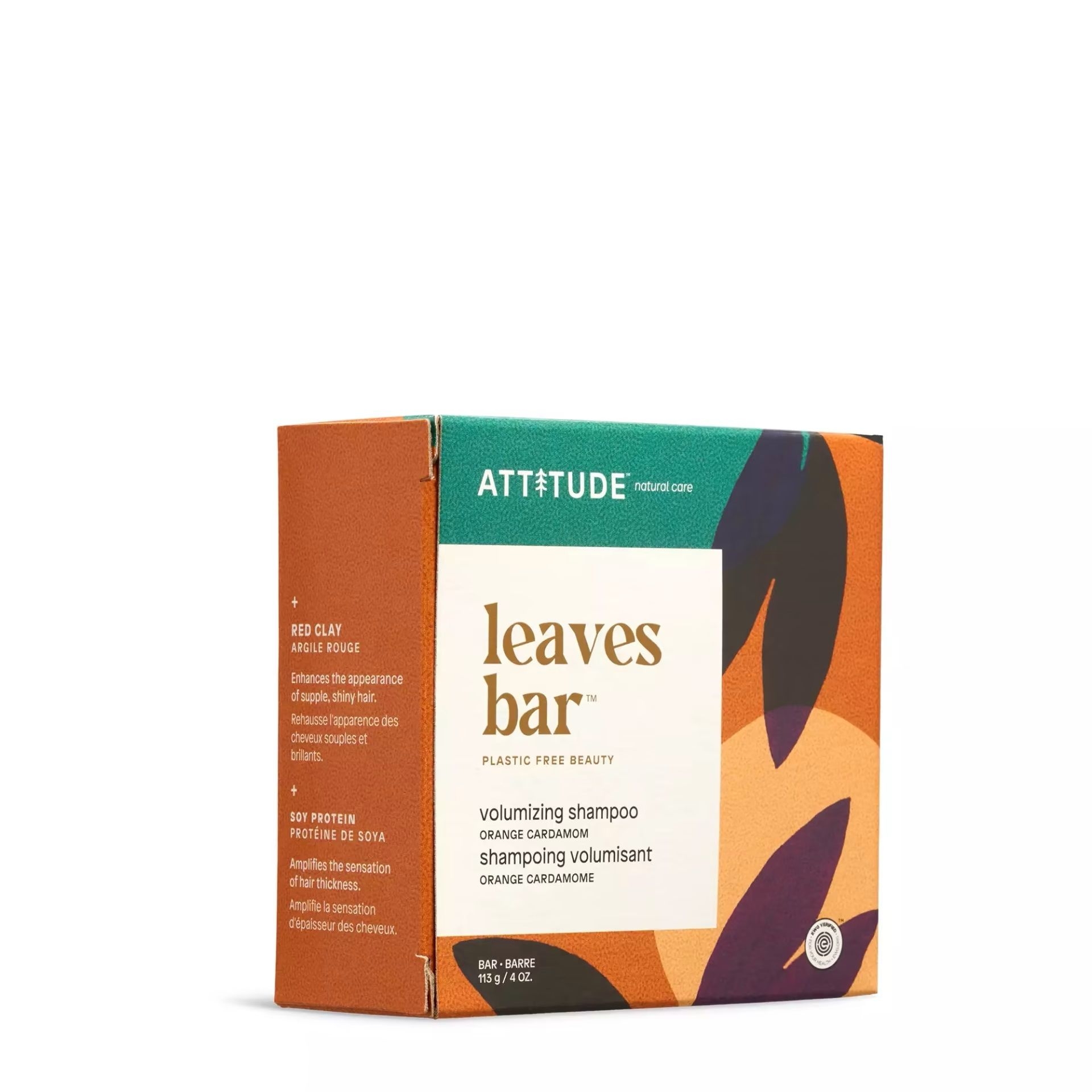 Attitude Orange Cardamom Volumizing Shampoo Bar, 4 Ounce