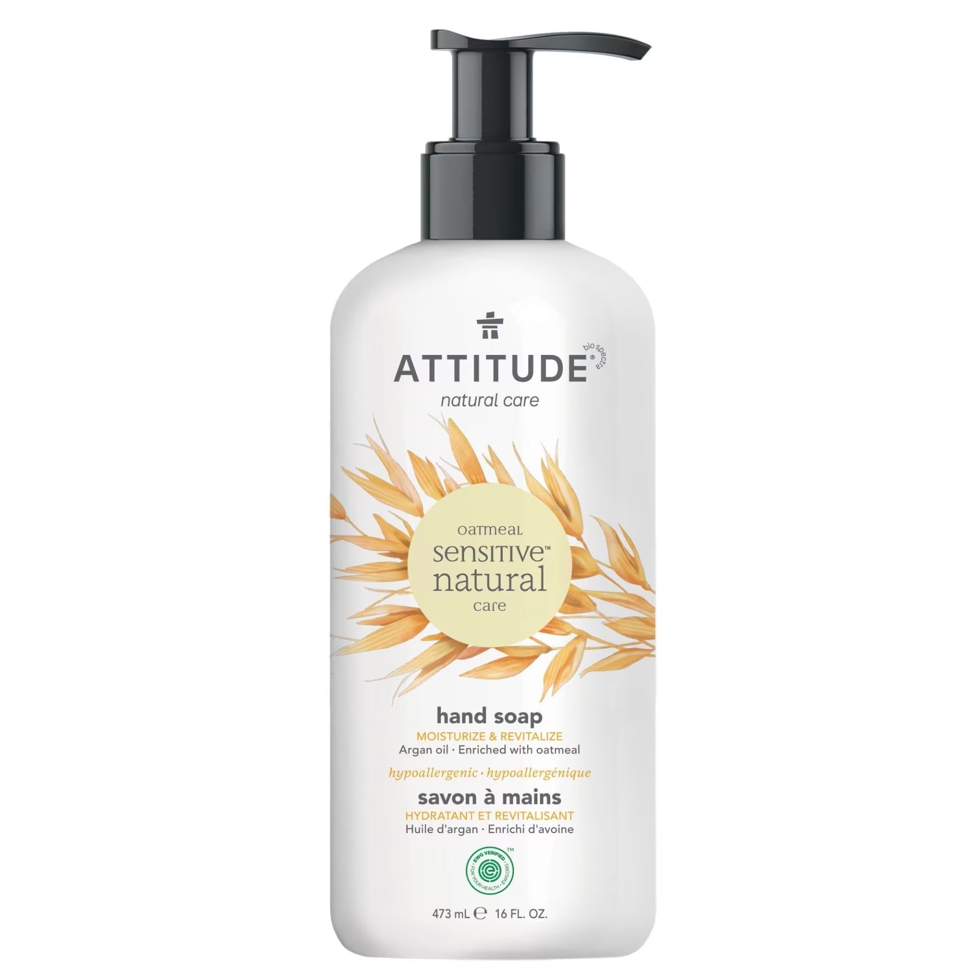 Attitude Argan Oil Hand Soap for Sensitive Skin, 16 Fluid Ounce