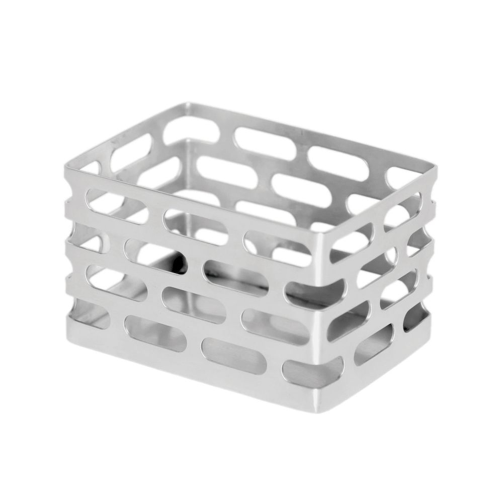Service Ideas 18/8 Stainless Steel Brushed Finish Mod18 Sugar Packet Holder, 2.5 inch Width x 2.25 inch Height