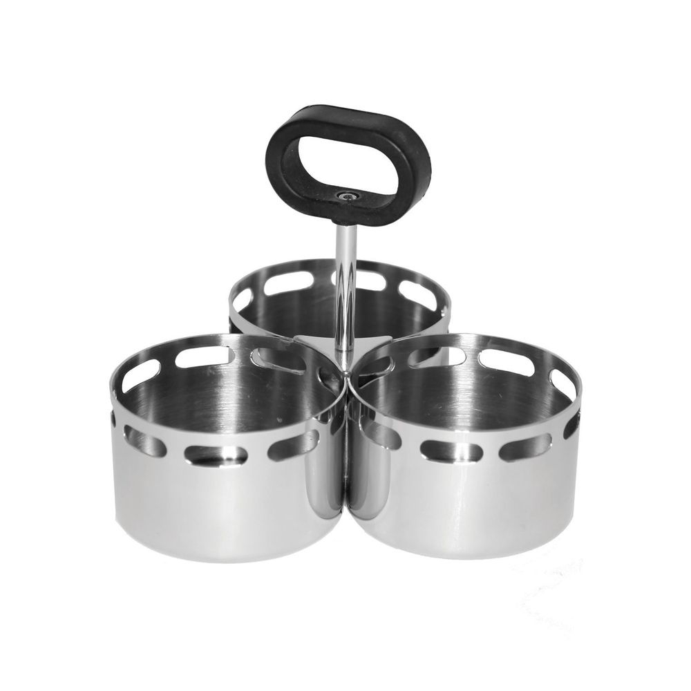 Service Ideas 18/8 Stainless Steel Brushed Finish Mod18 Trio Snack Bowl, 4.25 inch Width x 4 inch Height