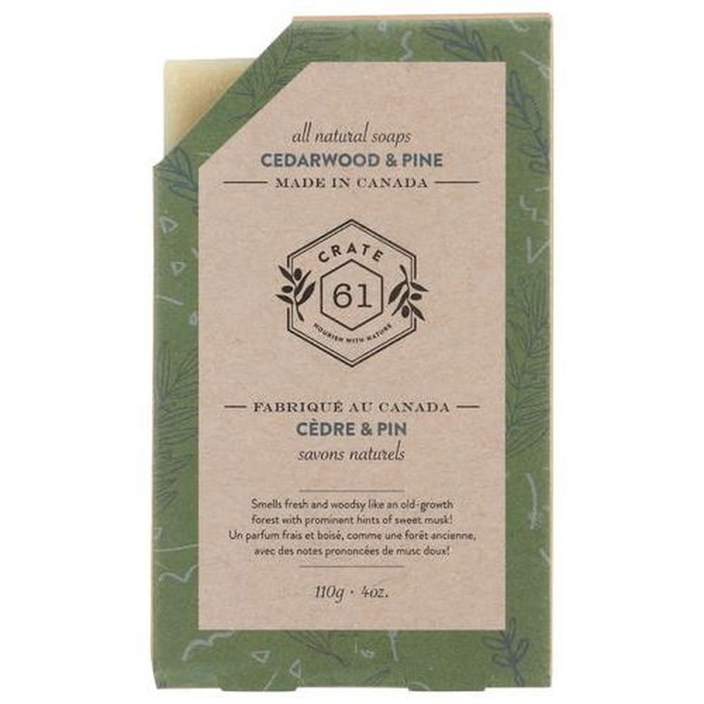 Crate 61 Cedarwood and Pine Soap Bar, 4 Ounce -- 8 per case