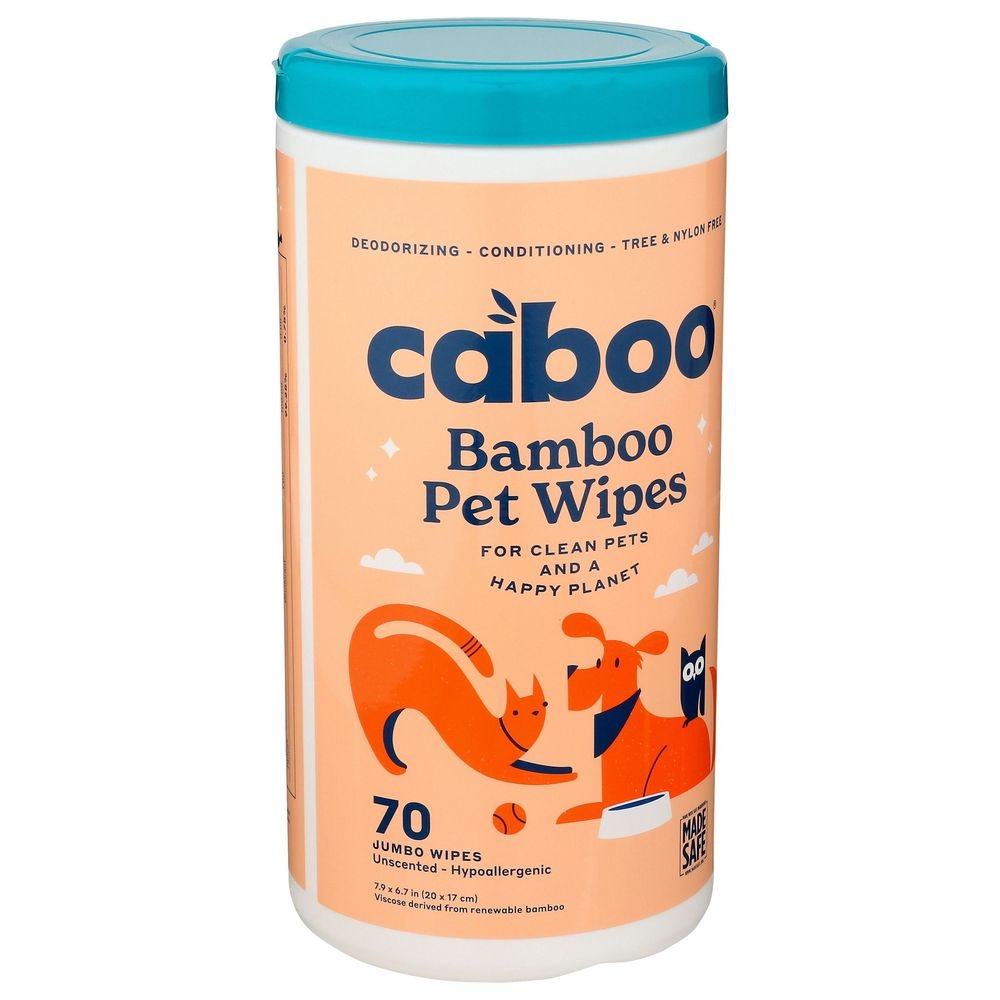 Caboo Bamboo Pet Wipes, 70 count -- 8 per case