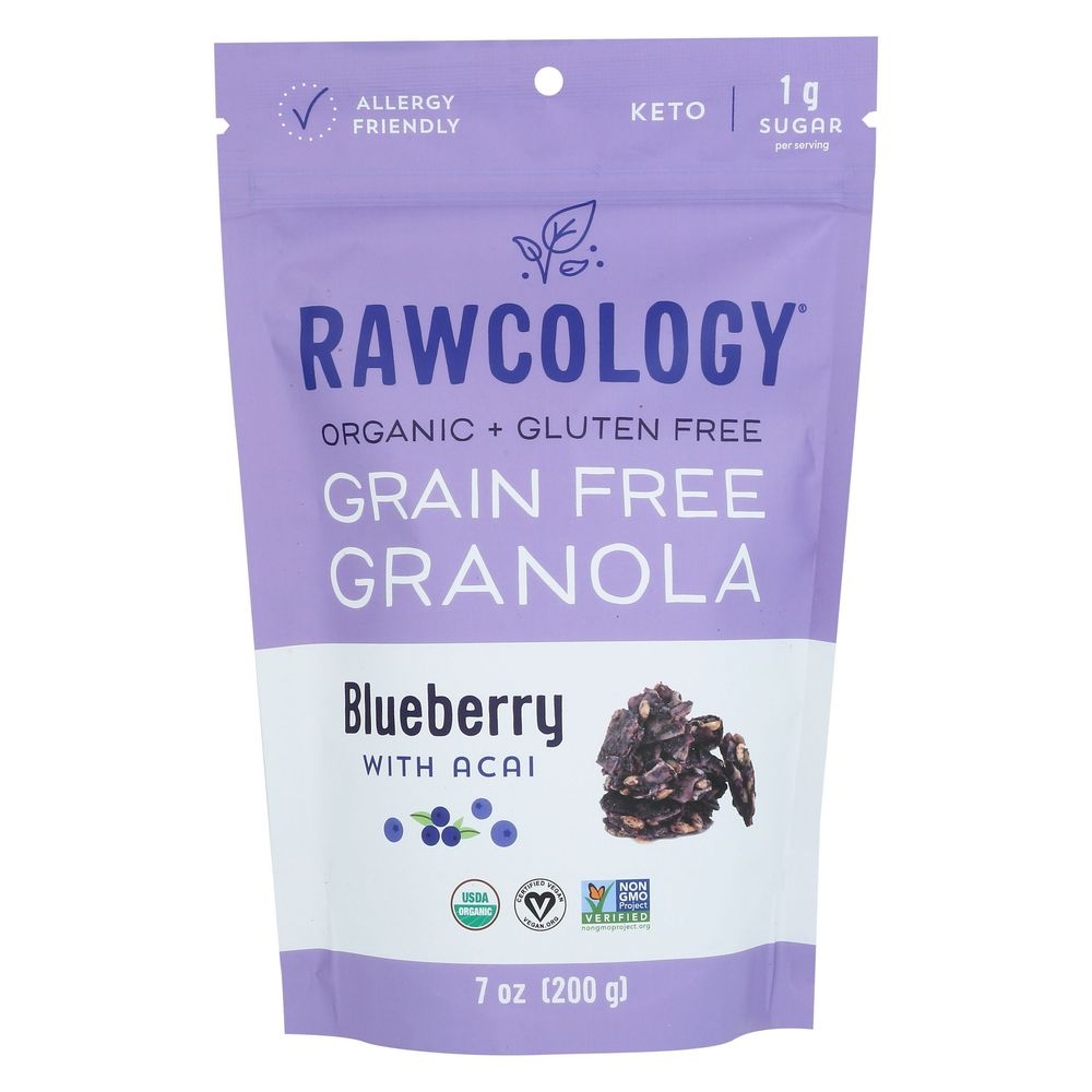 Rawcology Organic Grain Free Blueberry with Acai Granola, 7 Ounce -- 6 per case